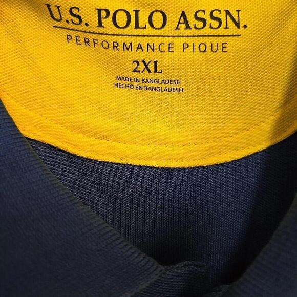 U.S. Polo‎ Assn. Men's Sport Sash Polo Size 2XL Yellow/Blue NWT - Picture 15 of 16